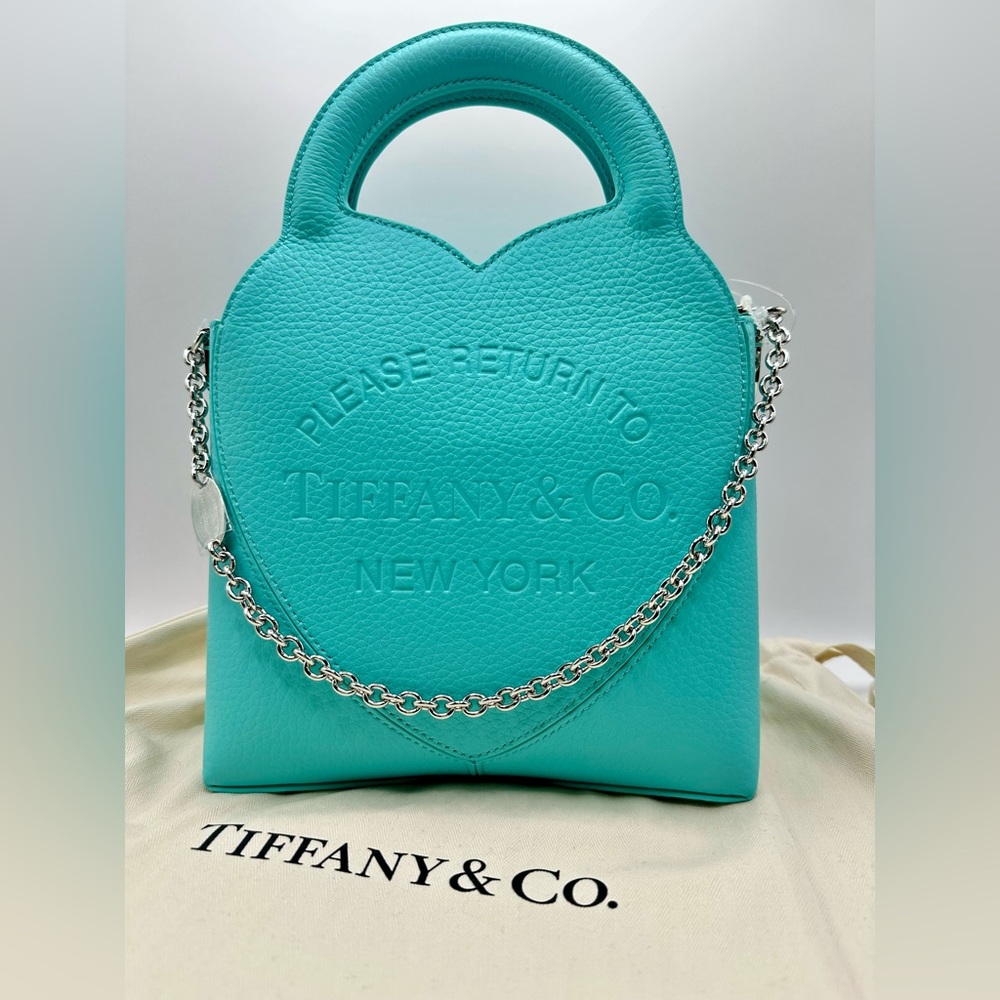 NEW! Tiffany & Co. Blue Purse with Silver Chain!